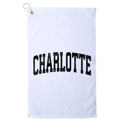 Charlotte North Carolina Nc Vintage Athletic Sports Design Sweat Golf Towel