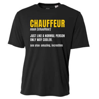 Chauffeur Noun Carpooler Professional Driver Private Limo Cooling Performance Crew T-Shirt