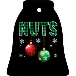 Chest Nuts Christmas  Matching Couple Chestnuts Ceramic Bell Ornament