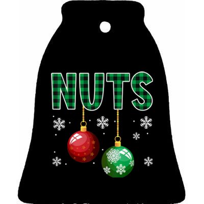 Chest Nuts Christmas  Matching Couple Chestnuts Ceramic Bell Ornament