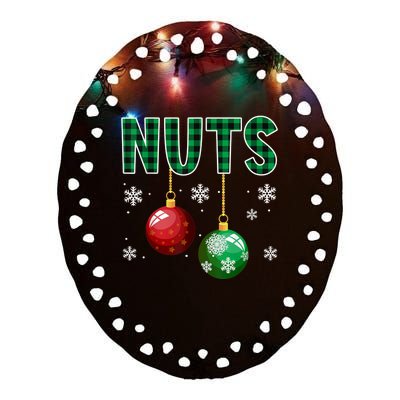 Chest Nuts Christmas  Matching Couple Chestnuts Ceramic Oval Ornament