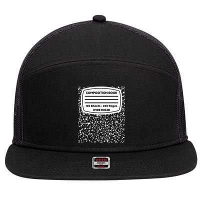 Composition Notebook Costume Matching Group Halloween 7 Panel Mesh Trucker Snapback Hat