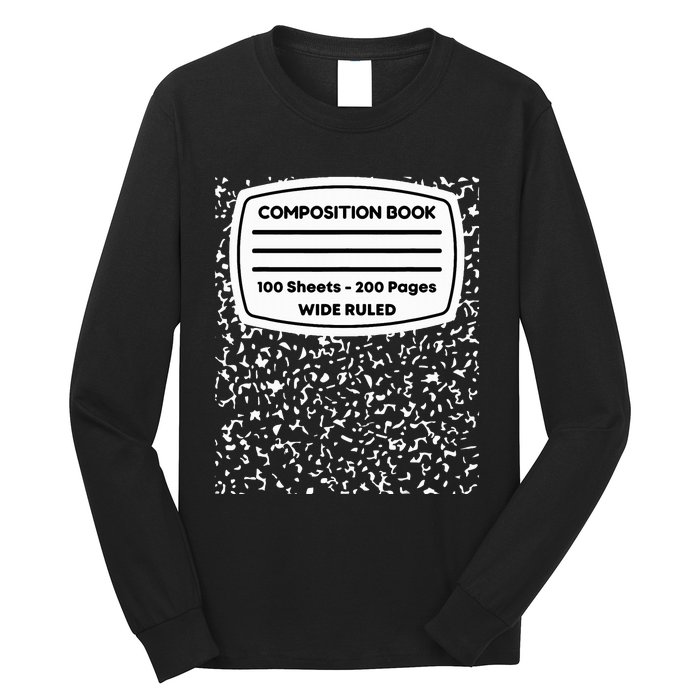 Composition Notebook Costume Matching Group Halloween Long Sleeve Shirt