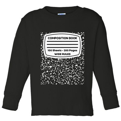 Composition Notebook Costume Matching Group Halloween Toddler Long Sleeve Shirt