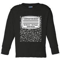 Composition Notebook Costume Matching Group Halloween Toddler Long Sleeve Shirt