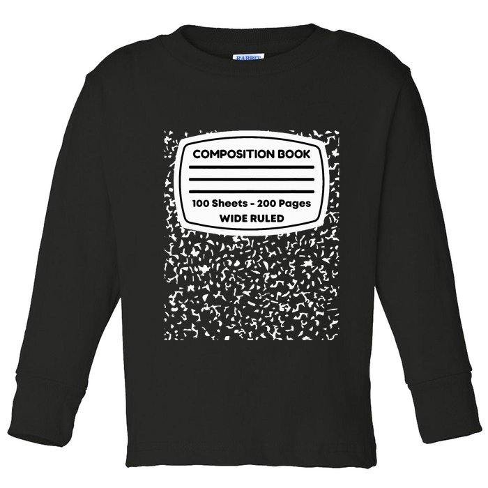 Composition Notebook Costume Matching Group Halloween Toddler Long Sleeve Shirt
