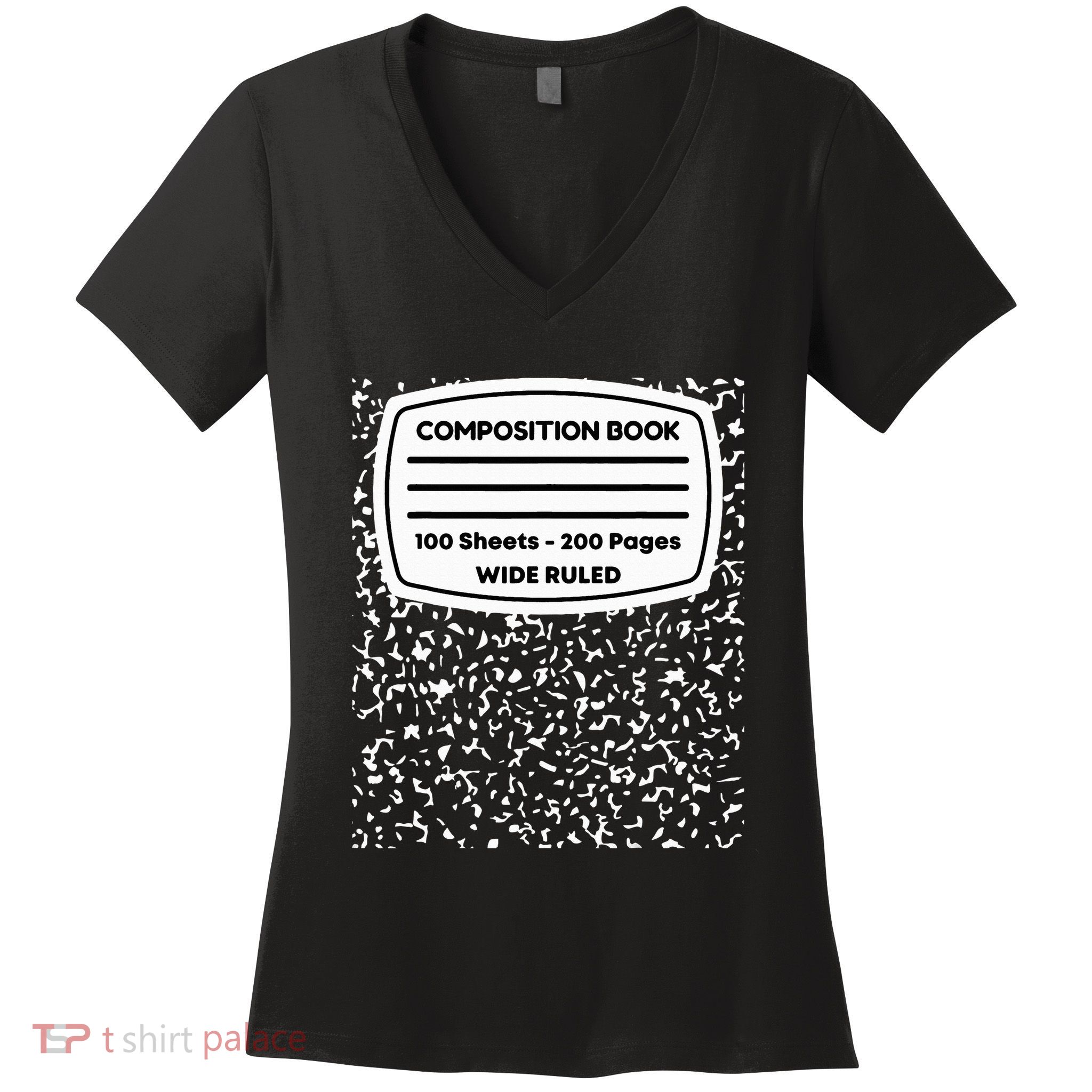 Composition Notebook Costume Matching Group Halloween Women's V-Neck T-Shirt