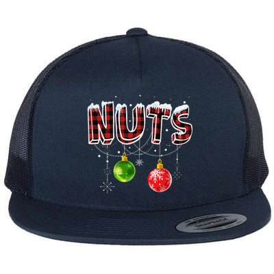 Chest Nuts Christmas Matching Couples Funny Outfit Chestnuts Flat Bill Trucker Hat