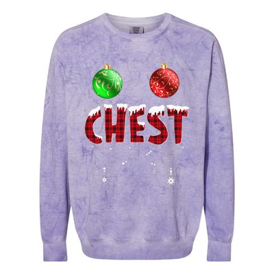 Chest Nuts Christmas Matching Couple Chestnuts Colorblast Crewneck Sweatshirt