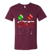 Chest Nuts Christmas Matching Couple Chestnuts V-Neck T-Shirt