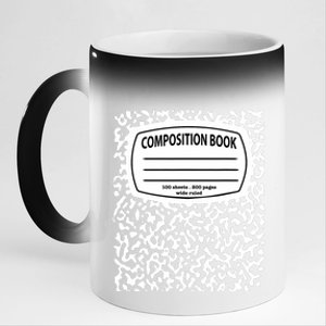 Composition Notebook Costume Matching Group Halloween 11oz Black Color Changing Mug