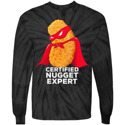 Chicken Nugget Certified Nugget Expert Halloween Costume Tie-Dye Long Sleeve Shirt