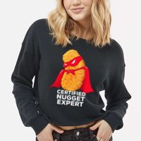 Chicken Nugget Certified Nugget Expert Halloween Costume Cropped Pullover Crew