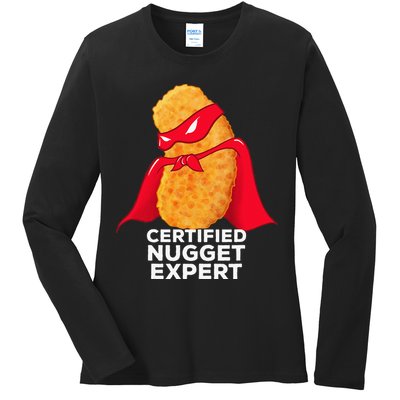 Chicken Nugget Certified Nugget Expert Halloween Costume Ladies Long Sleeve Shirt