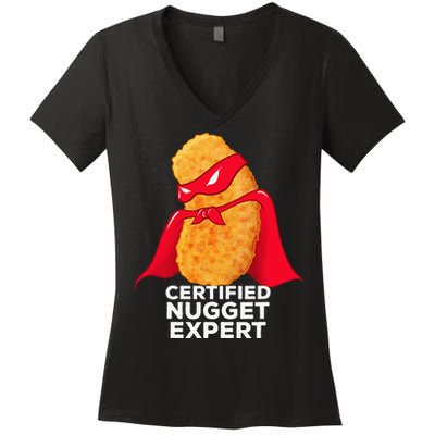 Chicken Nugget Certified Nugget Expert Halloween Costume Women's V-Neck T-Shirt