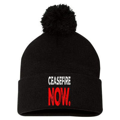 Ceasefire NOW Pom Pom 12in Knit Beanie