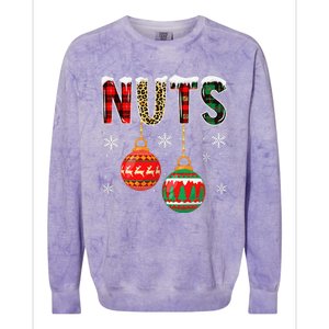 Chest Nuts Couples Christmas Chestnuts Matching Funny Gift Colorblast Crewneck Sweatshirt