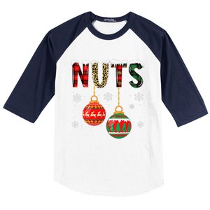 Chest Nuts Couples Christmas Chestnuts Matching Funny Gift Baseball Sleeve Shirt