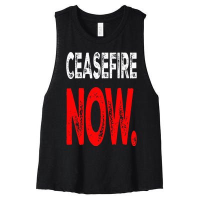 Ceasefire NOW Women's Racerback Cropped Tank