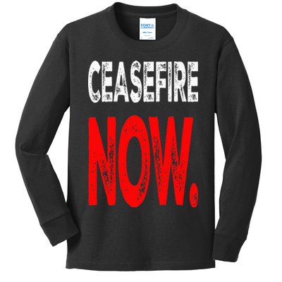 Ceasefire NOW Kids Long Sleeve Shirt