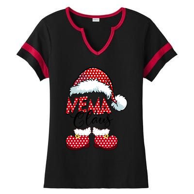 Cute Nema Claus New Christmas Santa Claus Gift Ladies Halftime Notch Neck Tee