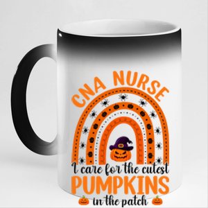 Cna Nurse Cutest Pumpkins Rainbow Halloween Spider Great Gift 11oz Black Color Changing Mug