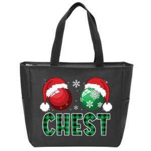 Chest Nuts Christmas Shirts Funny Matching Couple Chestnuts Zip Tote Bag