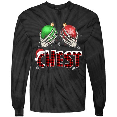 Chest Nuts Christmas Chestnuts Xmas Couple Matching Costume Tie-Dye Long Sleeve Shirt