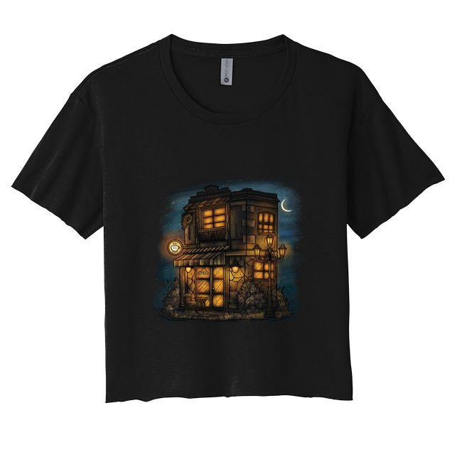 Cafe Night Women's Crop Top Tee