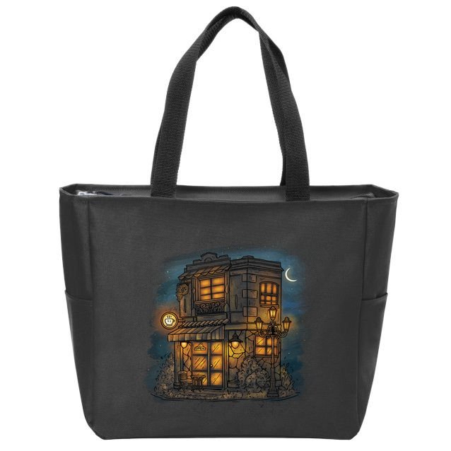 Cafe Night Zip Tote Bag