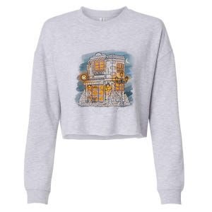 Cafe Night Cropped Pullover Crew