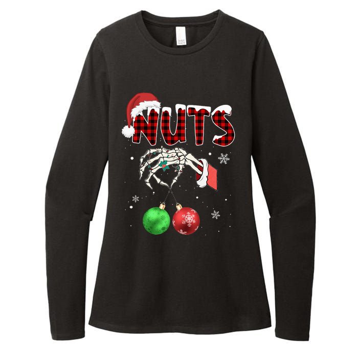 Chest Nuts Christmas Funny Xmas Couples  Womens CVC Long Sleeve Shirt