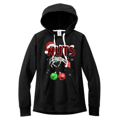 Chest Nuts Christmas Funny Xmas Couples  Women's Fleece Hoodie