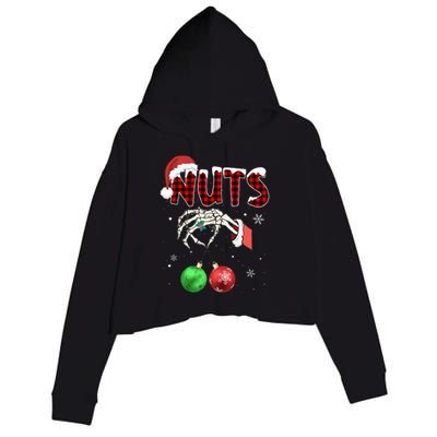 Chest Nuts Christmas Funny Xmas Couples  Crop Fleece Hoodie