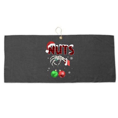 Chest Nuts Christmas Funny Xmas Couples  Large Microfiber Waffle Golf Towel