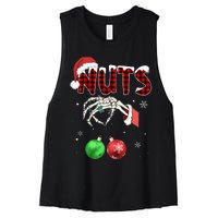 Chest Nuts Christmas Funny Xmas Couples  Women's Racerback Cropped Tank