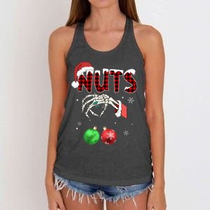 Chest Nuts Christmas Funny Xmas Couples  Women's Knotted Racerback Tank