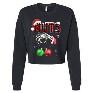 Chest Nuts Christmas Funny Xmas Couples  Cropped Pullover Crew