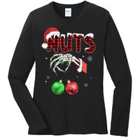 Chest Nuts Christmas Funny Xmas Couples  Ladies Long Sleeve Shirt