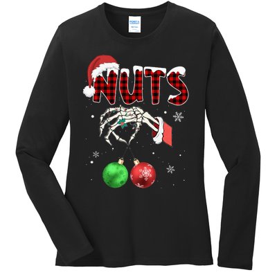 Chest Nuts Christmas Funny Xmas Couples  Ladies Long Sleeve Shirt