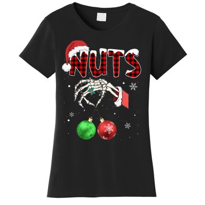 Chest Nuts Christmas Funny Xmas Couples  Women's T-Shirt