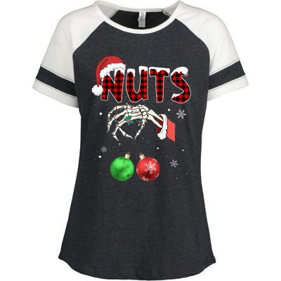 Chest Nuts Christmas Funny Xmas Couples  Enza Ladies Jersey Colorblock Tee