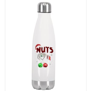 Chest Nuts Christmas Funny Xmas Couples  Stainless Steel Insulated Water Bottle