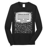 Composition Notebook Costume Matching Group Halloween Long Sleeve Shirt