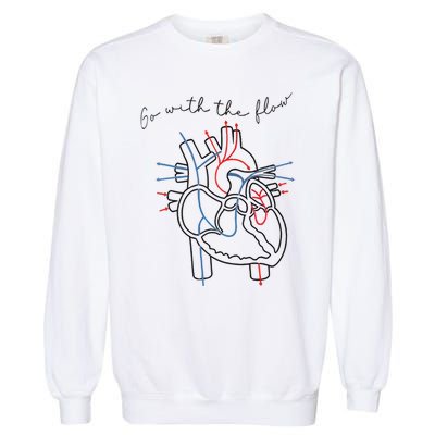 CVICU Nursing Cardiac Nurse Heart Flow Anatomy Garment-Dyed Sweatshirt