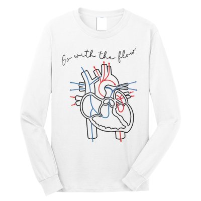 CVICU Nursing Cardiac Nurse Heart Flow Anatomy Long Sleeve Shirt