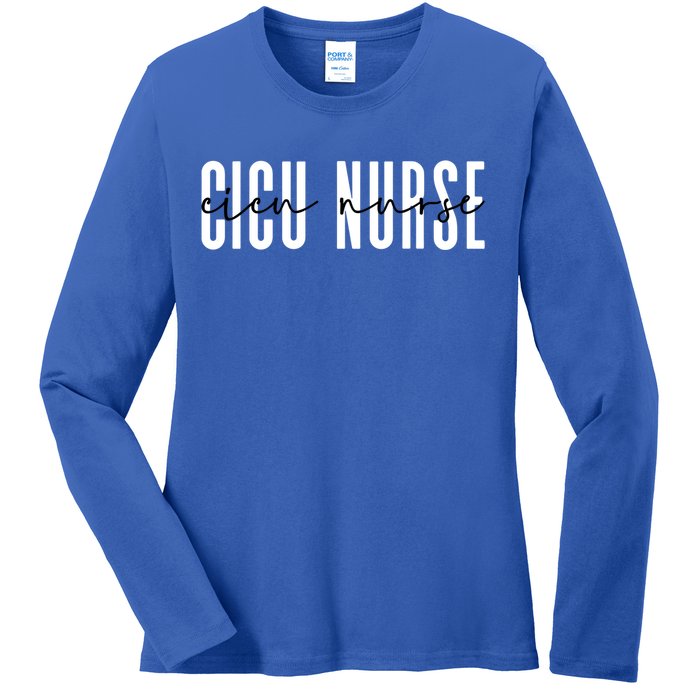 Cicu Nurse Cardiovascular Pediatric Cardiac Icu Nurse Gift Ladies Long Sleeve Shirt