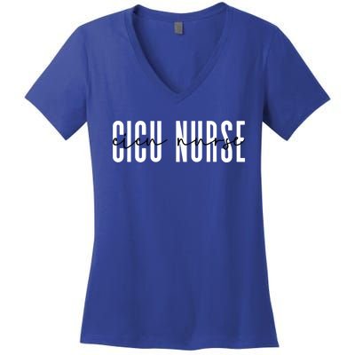 Cicu Nurse Cardiovascular Pediatric Cardiac Icu Nurse Gift Women's V-Neck T-Shirt