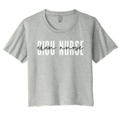 Cicu Nurse Cardiovascular Pediatric Cardiac Icu Nurse Gift Women's Crop Top Tee