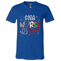 Cna Nurse Crew Christmas Santa Hat Stethoscope Xmas Lights Cute Gift V-Neck T-Shirt